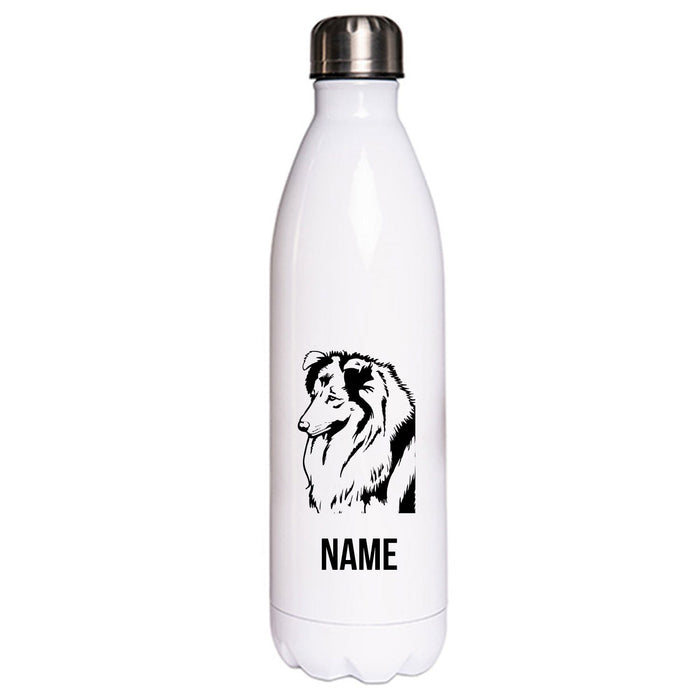 Shetland Sheepdog - Edelstahl Thermosflasche 750 ml mit Namen-Tierisch-tolle Geschenke-Tierisch-tolle-Geschenke