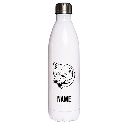 Shiba Inu - Edelstahl Thermosflasche 750 ml mit Namen-Tierisch-tolle Geschenke-Tierisch-tolle-Geschenke