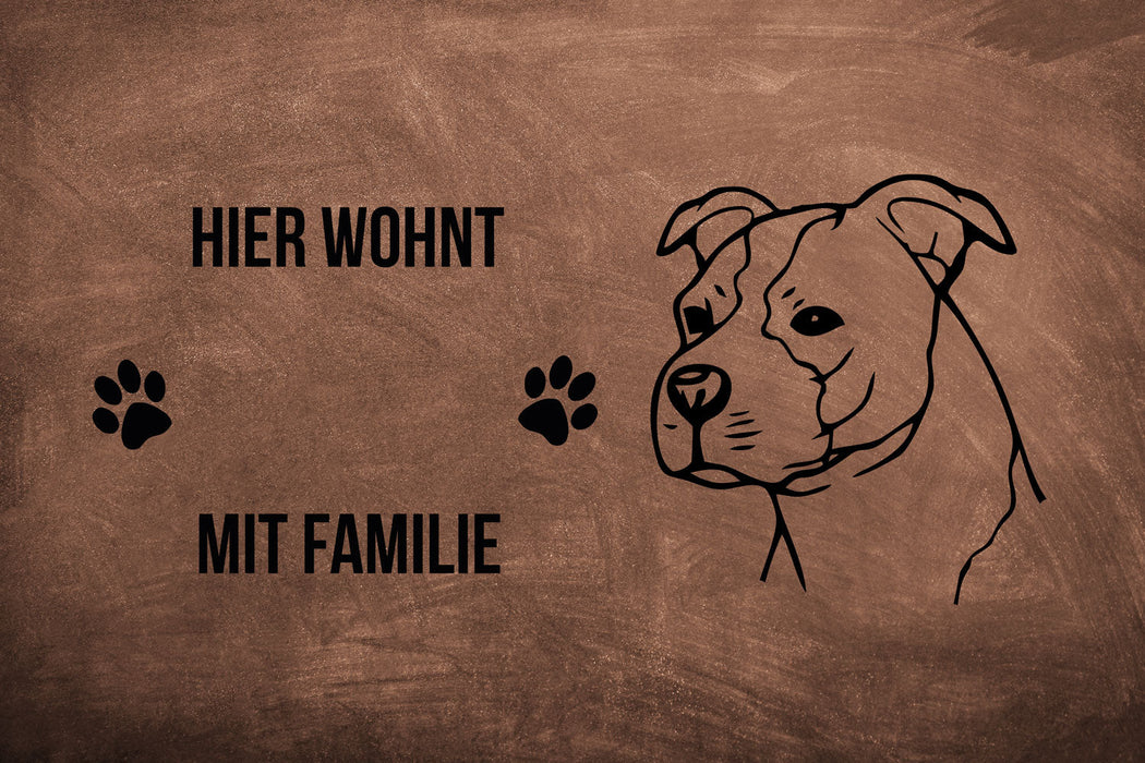 American Stafforshire Terrier -unkupiert- Fußmatte - Schmutzfangmatte - 40 x 60 cm-Tierisch-tolle Geschenke-Tierisch-tolle-Geschenke