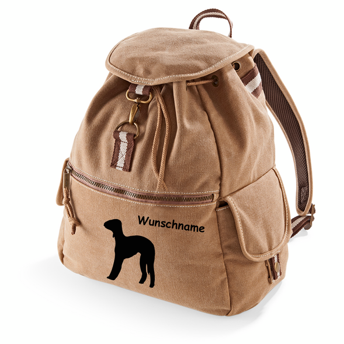 Canvas Rucksack Hunderasse: Bedlington Terrier