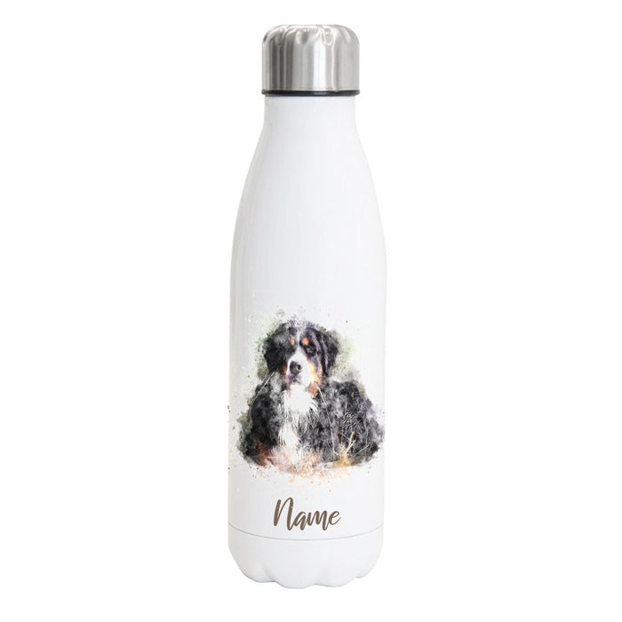 Berner Sennenhund 2 - Edelstahl Thermosflasche 750 ml mit Namen -watercolour-Tierisch-tolle Geschenke-Tierisch-tolle-Geschenke