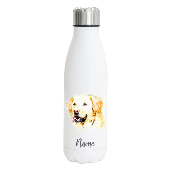 Labrador Retriever 2 - Edelstahl Thermosflasche 750 ml mit Namen -watercolour-Tierisch-tolle Geschenke-Tierisch-tolle-Geschenke