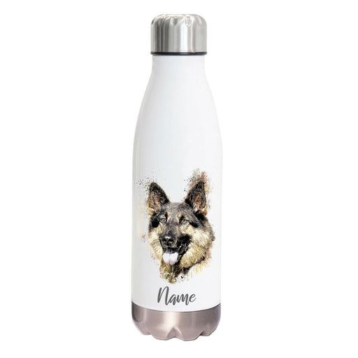 Schäferhund - Edelstahl Thermosflasche 750 ml mit Namen -watercolour-Tierisch-tolle Geschenke-Tierisch-tolle-Geschenke