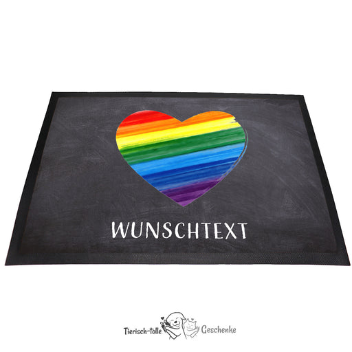 Fußmatte - Schmutzfangmatte - Regenbogen Herz - 40 x 60 cm-Tierisch-tolle Geschenke-Tierisch-tolle-Geschenke