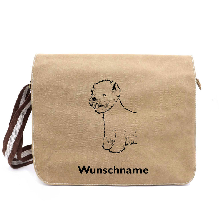 West Highland Terrier 1 - Canvas Schultertasche Messenger mit Namen
