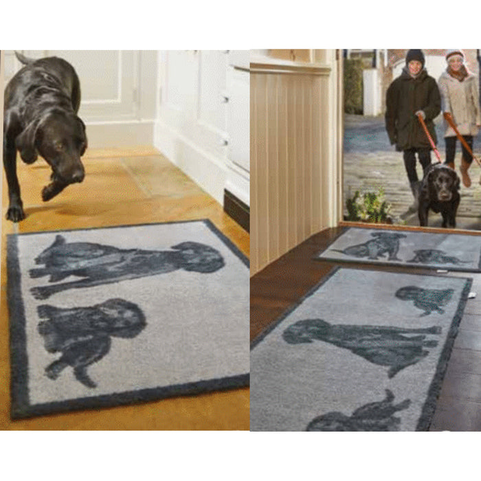Fußmatte Hug Rug - Schmutzfangmatte mit Hundemotiv - Dogs - 65 x 85 cm grau-Hug Rug-Tierisch-tolle-Geschenke