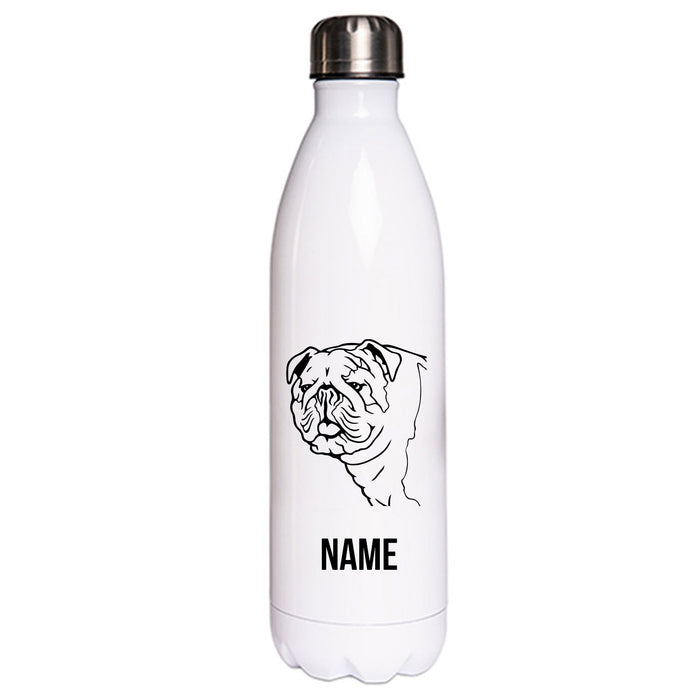Bulldogge - Edelstahl Thermosflasche 750 ml mit Namen-Tierisch-tolle Geschenke-Tierisch-tolle-Geschenke