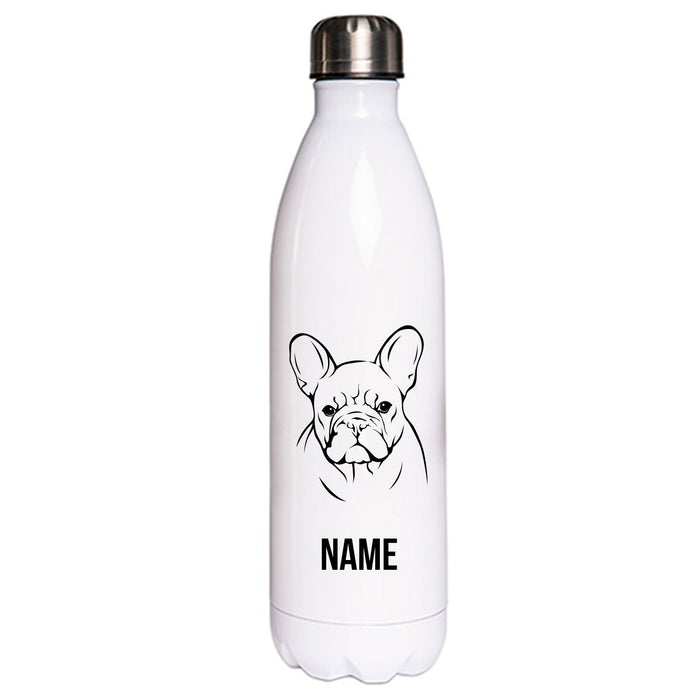 Französische Bulldogge - Edelstahl Thermosflasche 750 ml mit Namen-Tierisch-tolle Geschenke-Tierisch-tolle-Geschenke