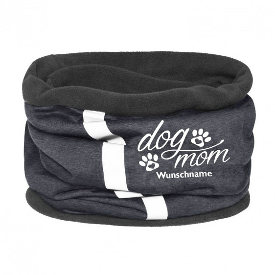 Fleece Multifunktionstuch Loop mit Namen - Dog mom-Tierisch-tolle-Geschenke